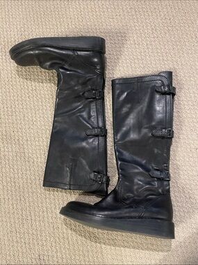 Ann Demeulemeester Black Leather Boots